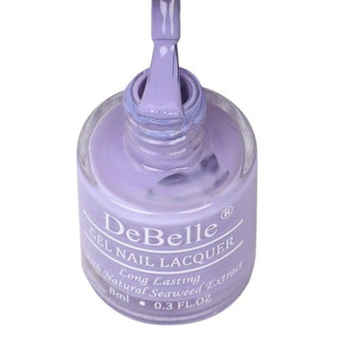 Debelle Gel Nail Polish Blueberry Crepe (Lavender Nail Paint)|Non Uv - Glossy Finish |Chip Resistant | Seaweed Enriched Formula| Long Lasting|Cruelty And Toxic Free| 8Ml
